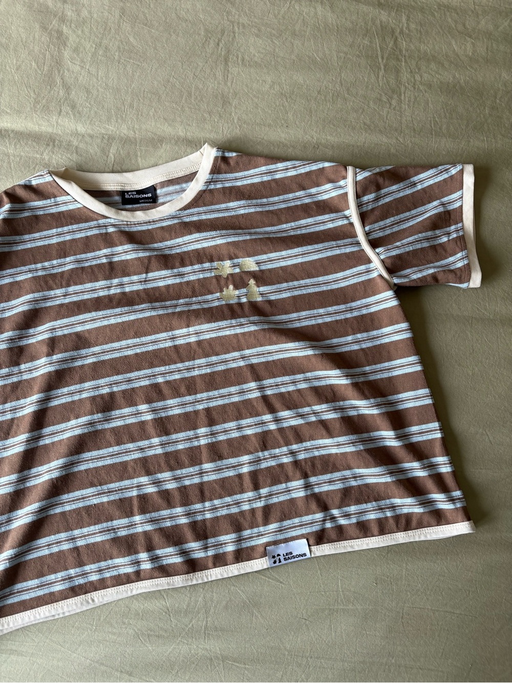 WomenMs Brown & White Stripe Tee by Les Saisons